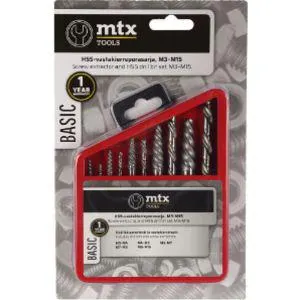 MTX Tools Basic HSS vastakierretapit ja -porat M3-M15 10 osaa