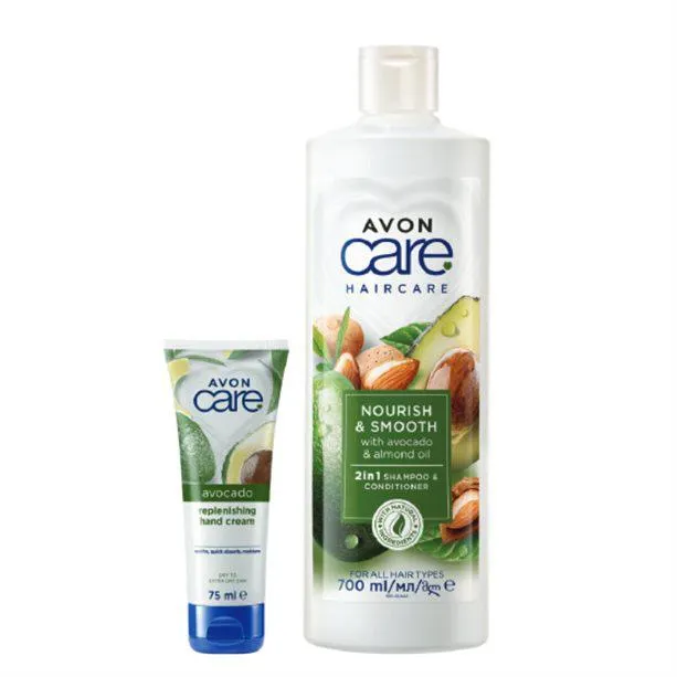 Avon Care -hemmottelusetti hiuksille ja käsille avokadolla
