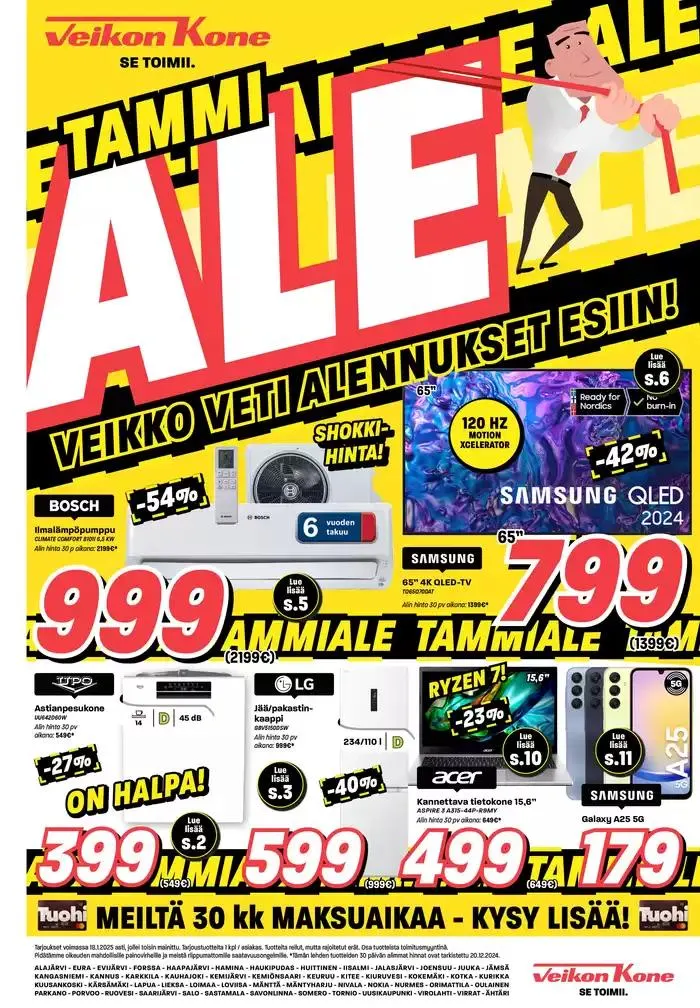 Veikko veti alennukset esiin voimassa alkaen 10. tammikuuta - 18. tammikuuta 2025 - Tarjouslehti sivu 1