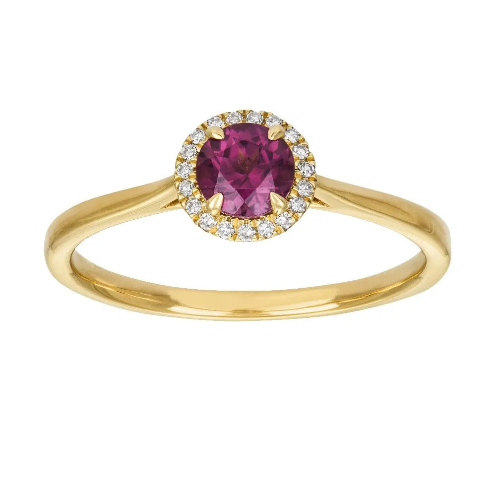 Timantti-rhodoliittisormus 0,06 ct