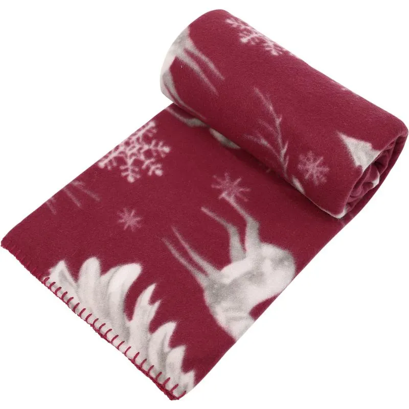 Fleecehuopa Kotikulta 130 x 160 cm Talvinen punainen