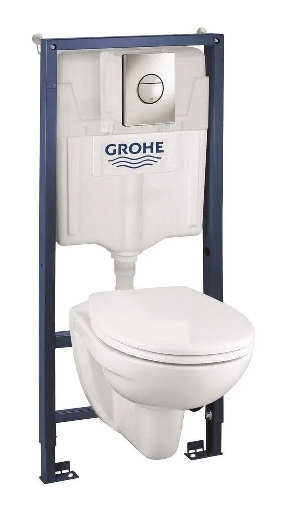 WC-sarja Grohe Bau Ceramic: WC-kehys + Grohe Bau + painike + hitaasti liikkuva kansi 39499000