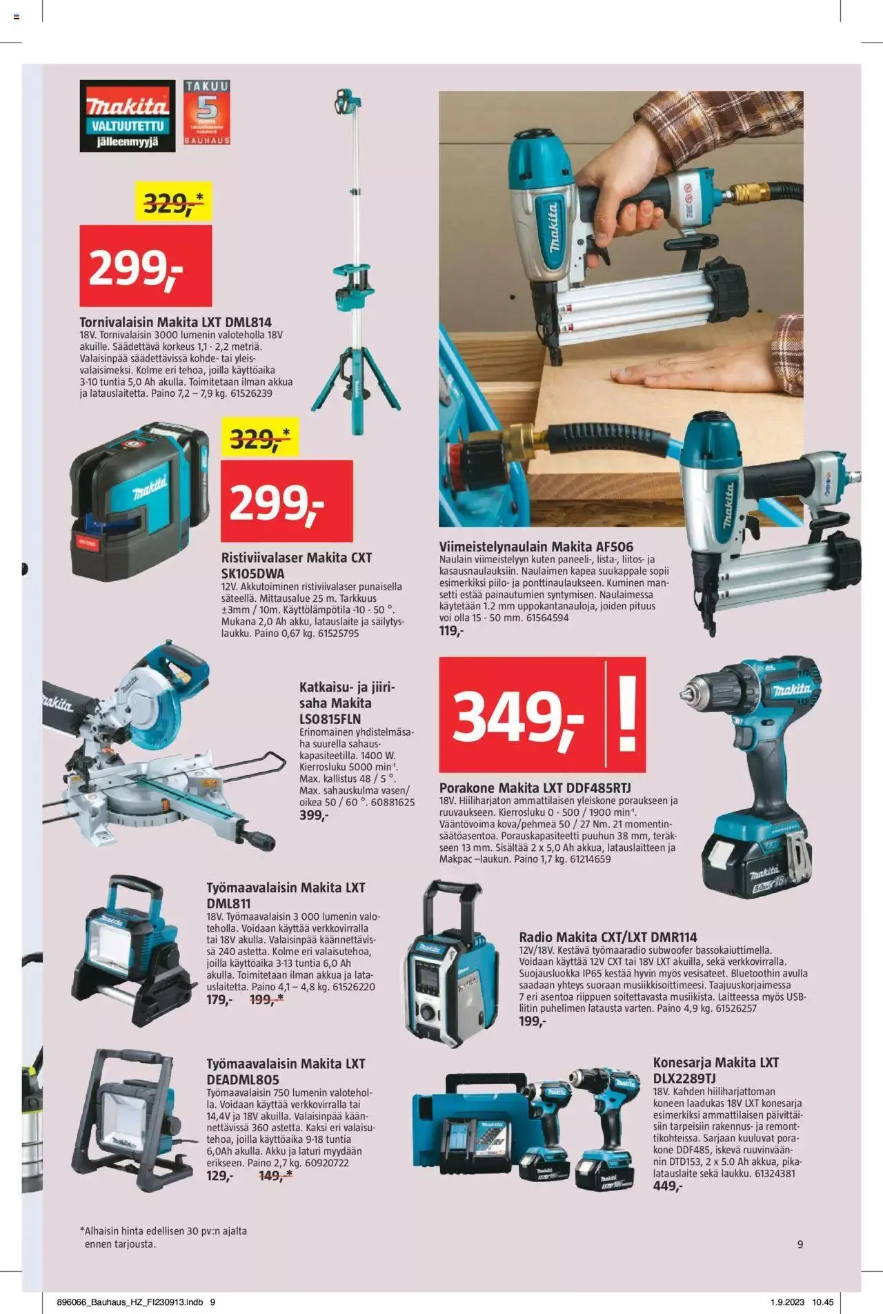 Bauhaus tarjoukset voimassa alkaen 13. syyskuuta - 3. lokakuuta 2023 - Tarjouslehti sivu 9