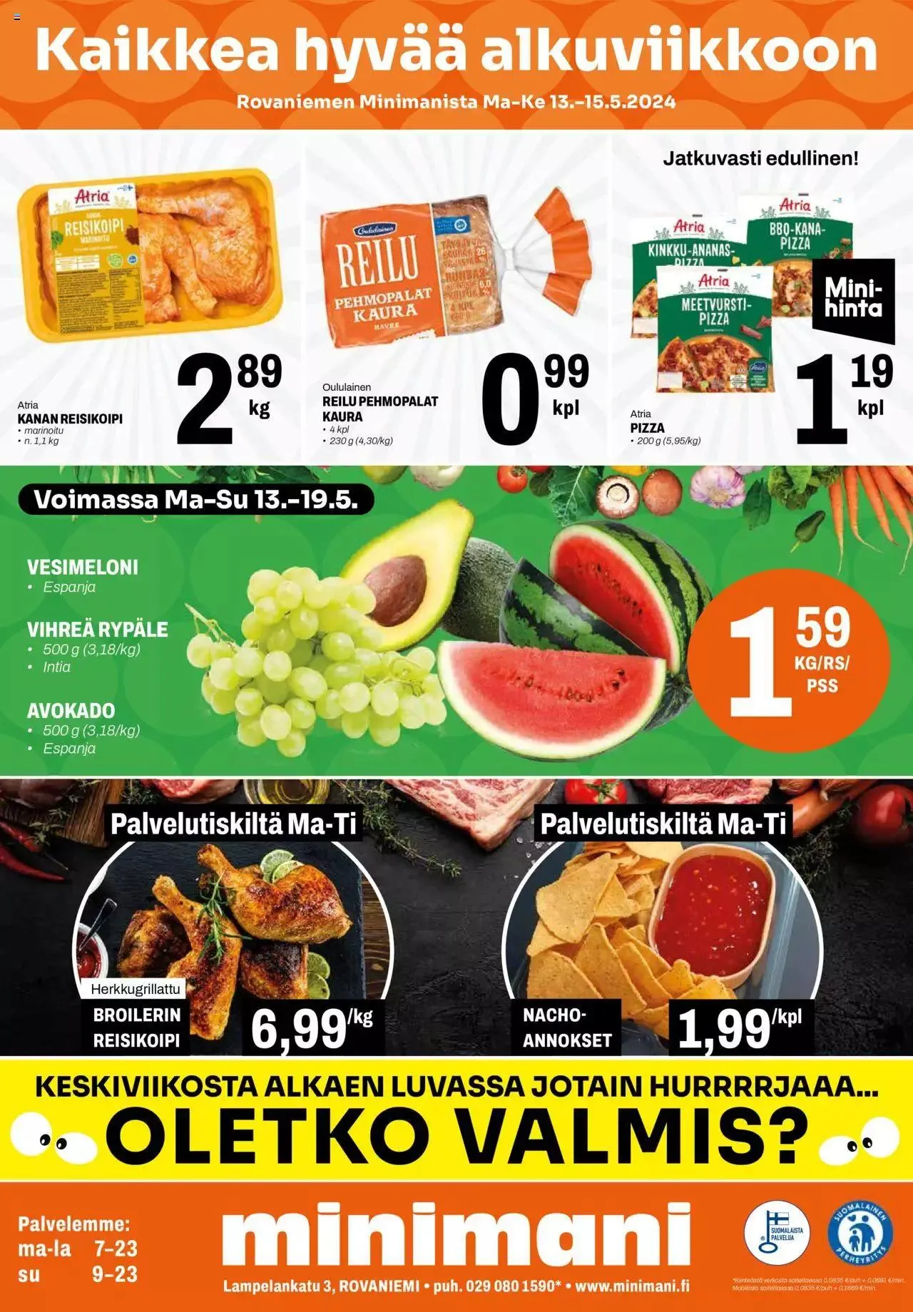 Minimani Tarjoukset - Rovaniemi voimassa alkaen 13. toukokuuta - 15. toukokuuta 2024 - Tarjouslehti sivu 1