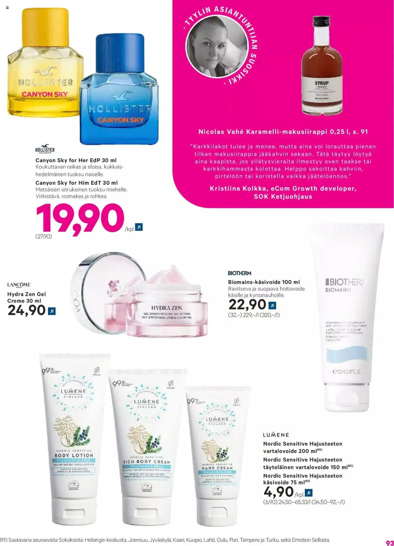Sokos - Sokos 3+1 päivää kuvasto S2023 voimassa alkaen 30. elokuuta - 31. joulukuuta 2023 - Tarjouslehti sivu 93