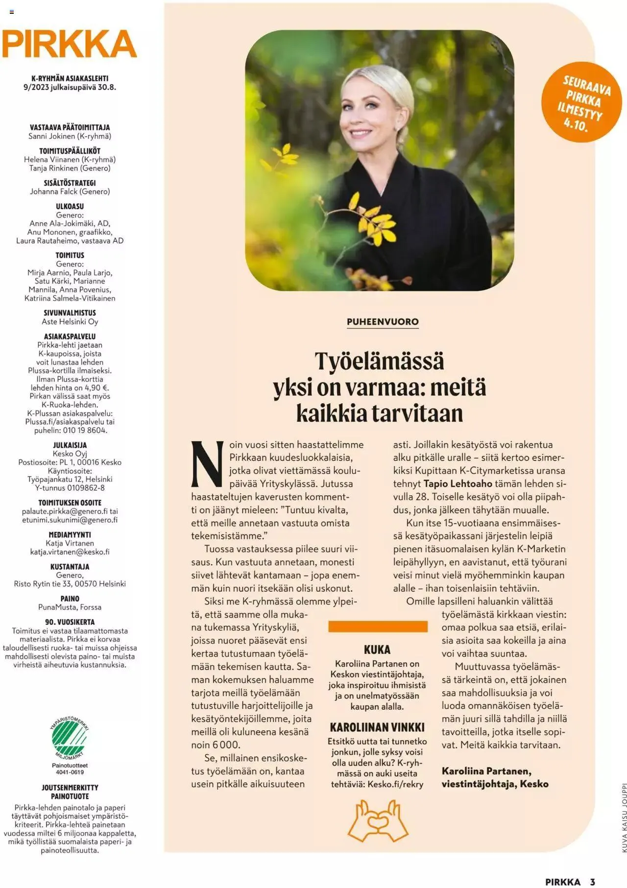 K-Market tarjoukset Pirkka 9/2023 voimassa alkaen 30. elokuuta - 3. lokakuuta 2023 - Tarjouslehti sivu 3