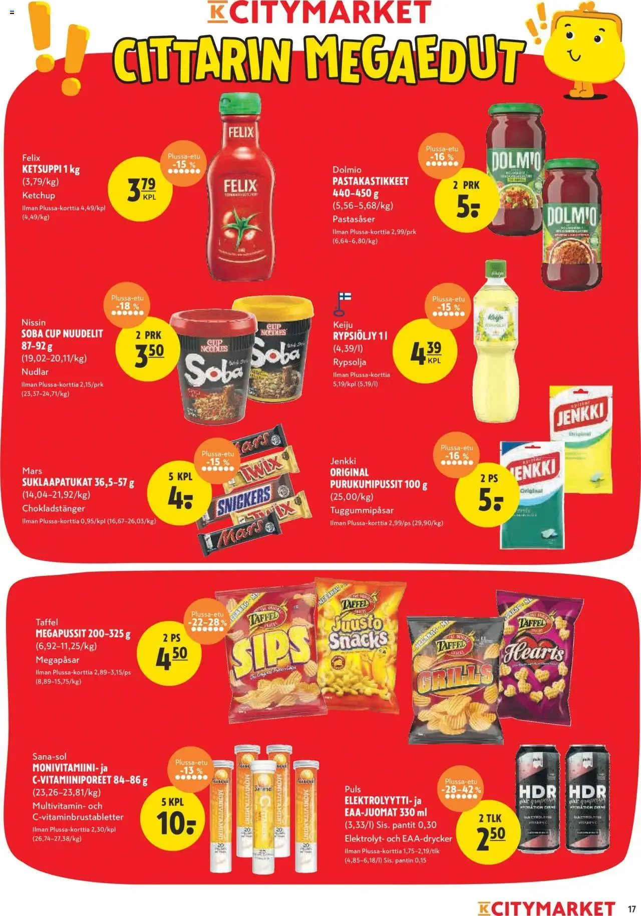 K-Citymarket tarjoukset voimassa alkaen 16. syyskuuta - 22. syyskuuta 2024 - Tarjouslehti sivu 17