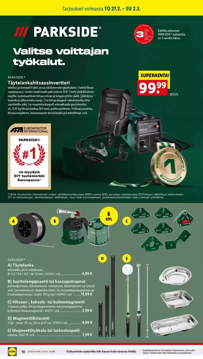 Mahtavia alennuksia valituista tuotteista voimassa alkaen 24. helmikuuta - 5. maaliskuuta 2025 - Tarjouslehti sivu 10