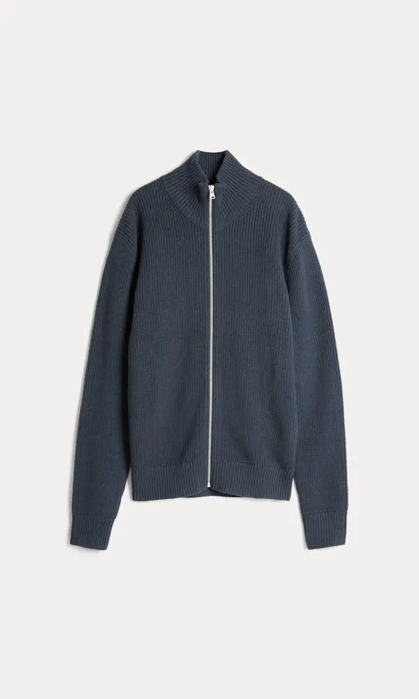 Puuvillainen neuletakki vetoketjulla