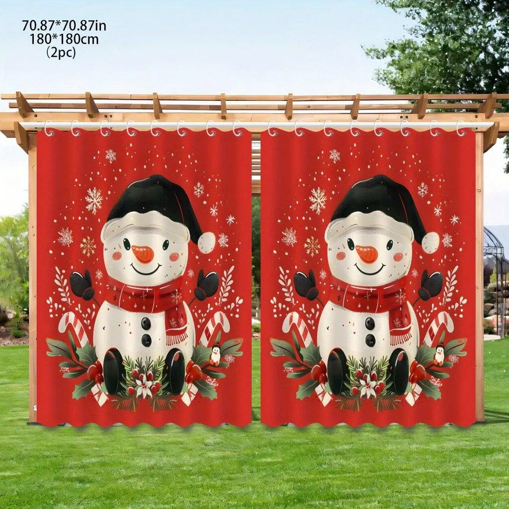 Polyesteri Vedenkestävä Ulkoilma Verho Lumiukko Kuvio Pickify, 2 PC-180X180cm/71*71in