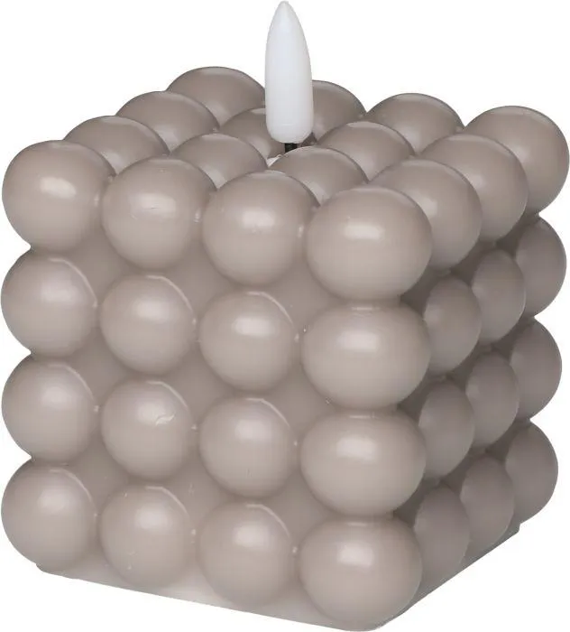 Kuplakynttilä 3D liekki 7,5 cm harmaa