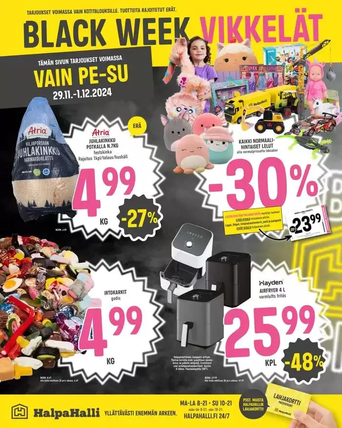 HalpaHalli tarjoukset voimassa alkaen 26. marraskuuta - 10. joulukuuta 2024 - Tarjouslehti sivu 16