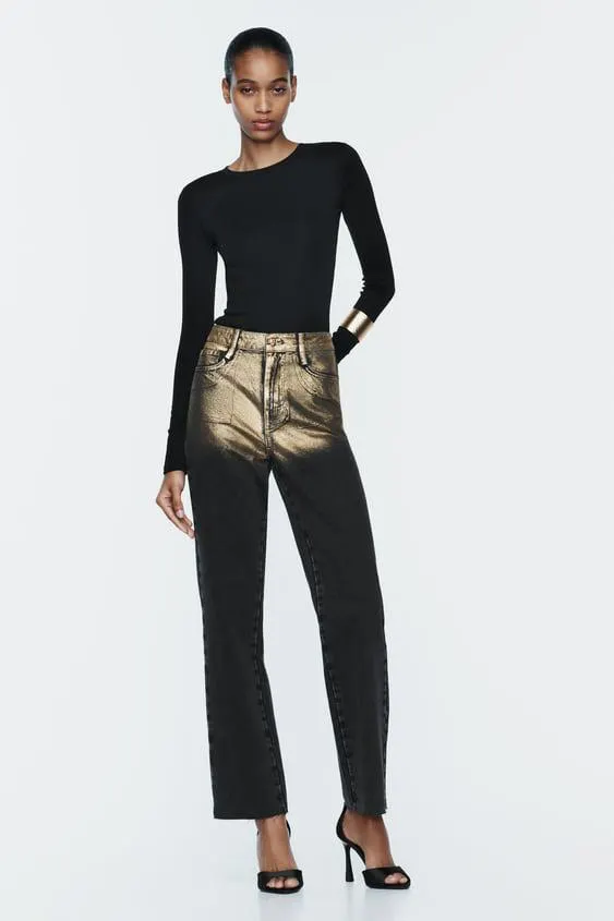 JEANS Z1975 RECTOS TIRO ALTO FOIL