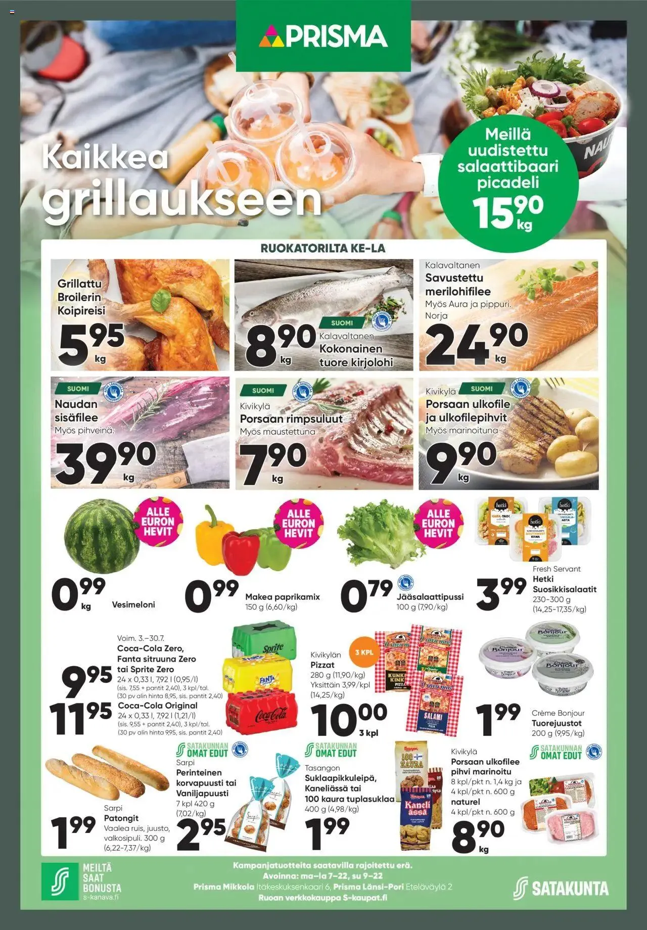 Prisma tarjoukset voimassa alkaen 17. heinäkuuta - 21. heinäkuuta 2024 - Tarjouslehti sivu 1