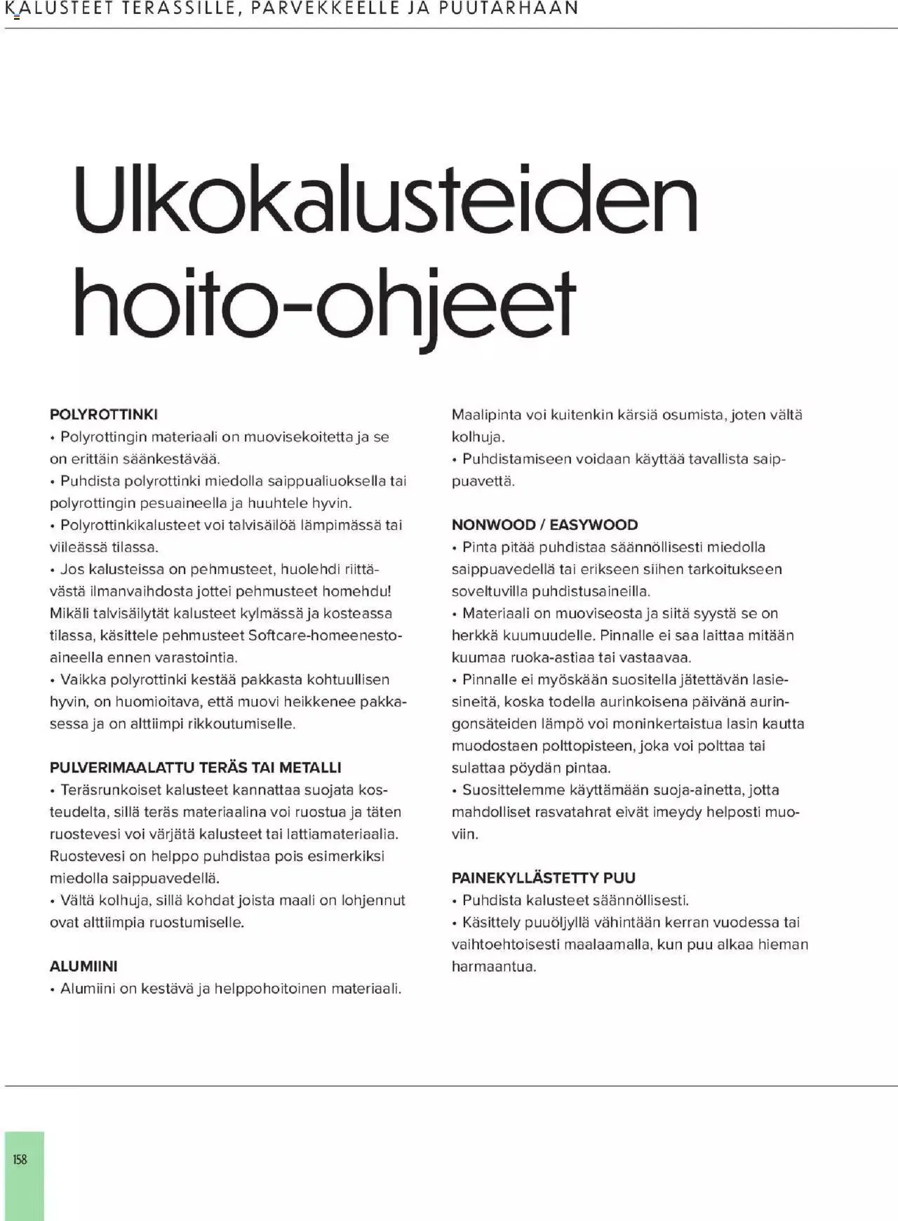 Masku - Kesäkalustekuvasto 2023 voimassa alkaen 10. huhtikuuta - 31. joulukuuta 2023 - Tarjouslehti sivu 158