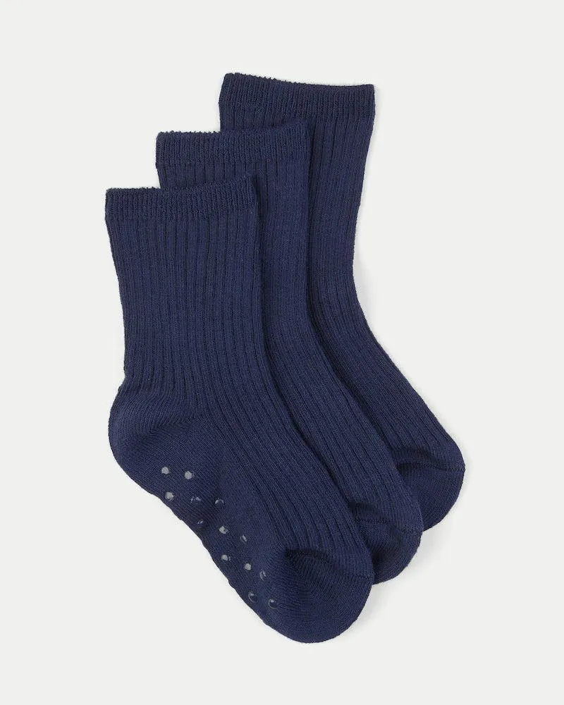 3-pack joustinneulotut puuvillasukat