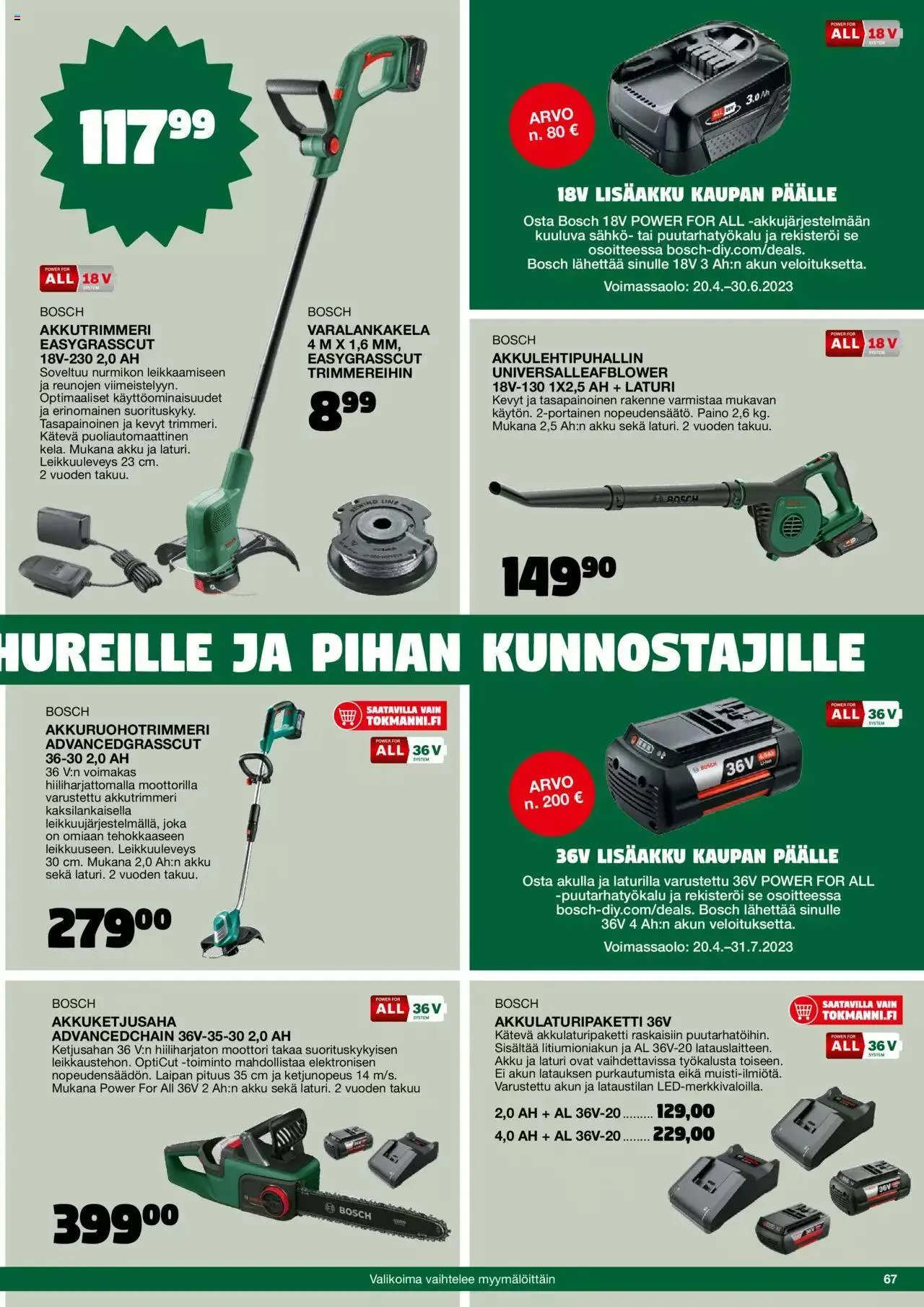 Tokmanni - Kesä 2023 voimassa alkaen 17. huhtikuuta - 31. joulukuuta 2023 - Tarjouslehti sivu 67