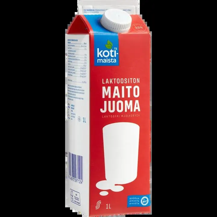 Kotimaista laktoositon 3% maitojuoma 1 L ESL