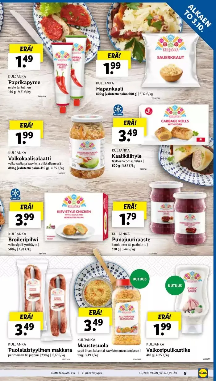 Uusia tarjouksia löydettäväksi voimassa alkaen 30. syyskuuta - 9. lokakuuta 2024 - Tarjouslehti sivu 9