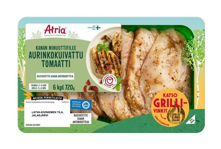 Atria Kanan Minuuttifilee Aurinkokuivattu Tomaatti 720g