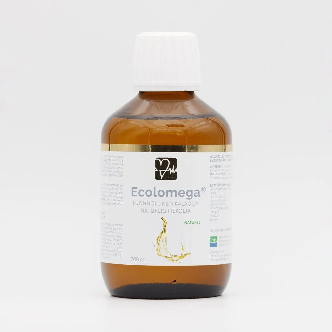 Ecolomega-kalaöljy, maustamaton, 200 ml