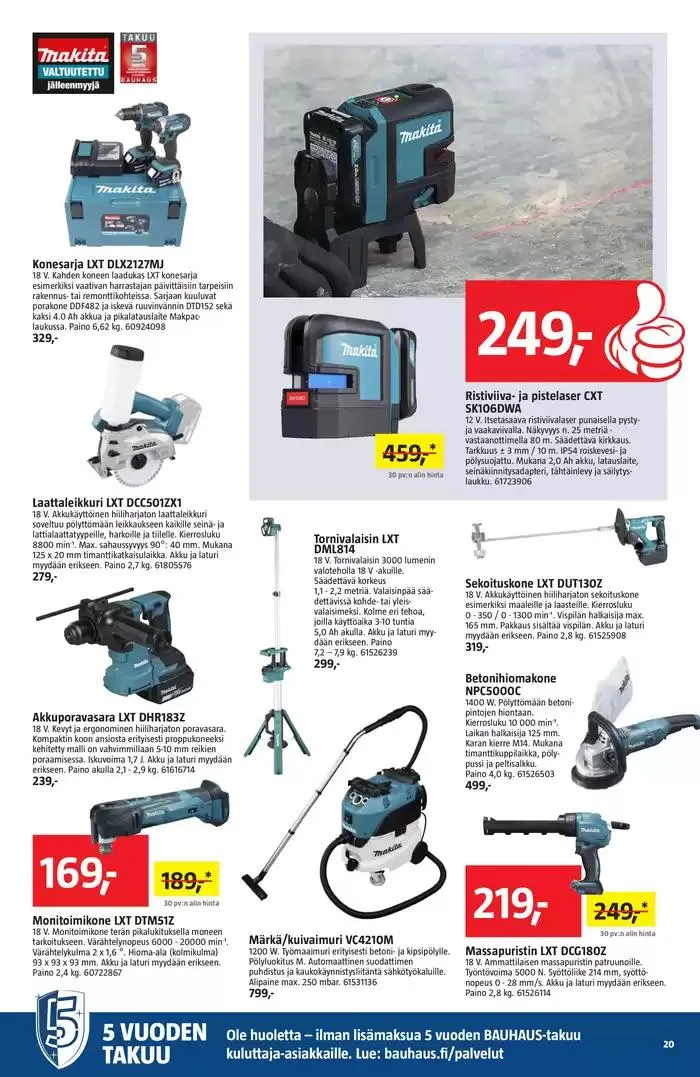 Bauhaus tarjoukset voimassa alkaen 6. maaliskuuta - 18. maaliskuuta 2025 - Tarjouslehti sivu 20