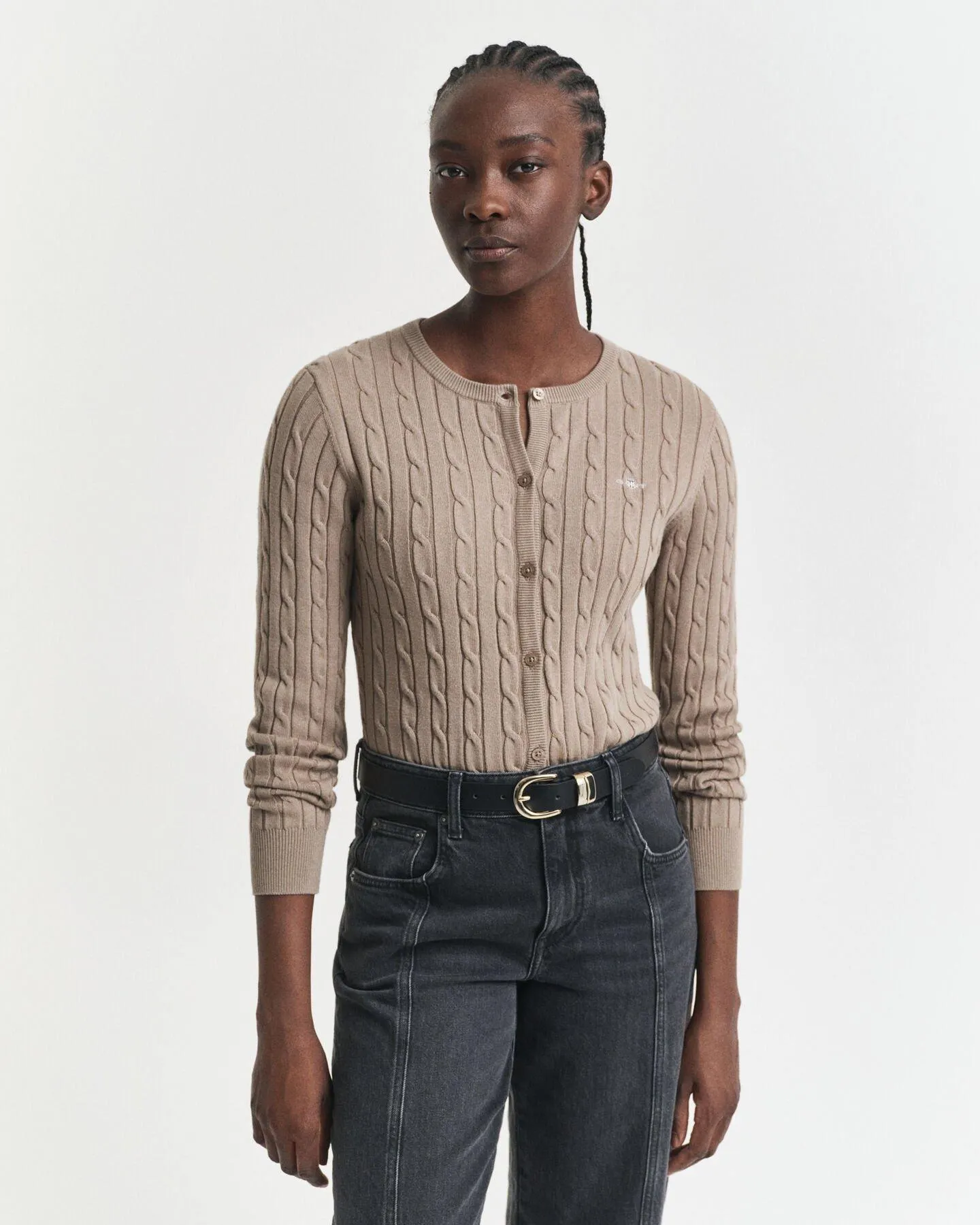 Joustopuuvillainen Shield-palmikkoneuletakki