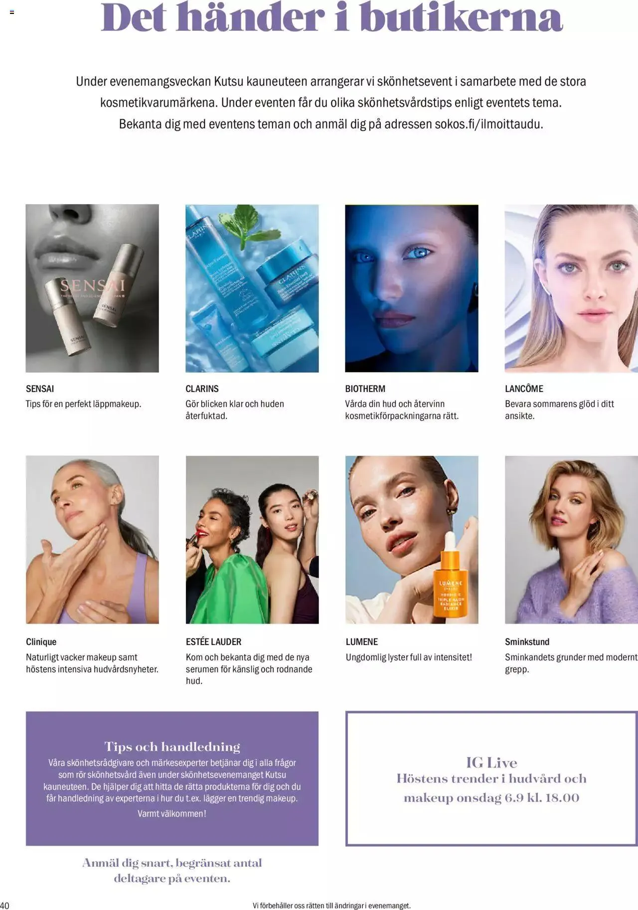 Sokos - Sokos kuvasto ruotsi syyskuu 2023 voimassa alkaen 4. syyskuuta - 8. lokakuuta 2023 - Tarjouslehti sivu 40