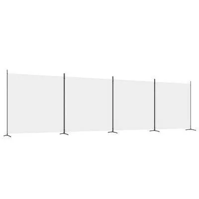 vidaXL 4-paneelinen Tilanjakaja valkoinen 698x180 cm kangas