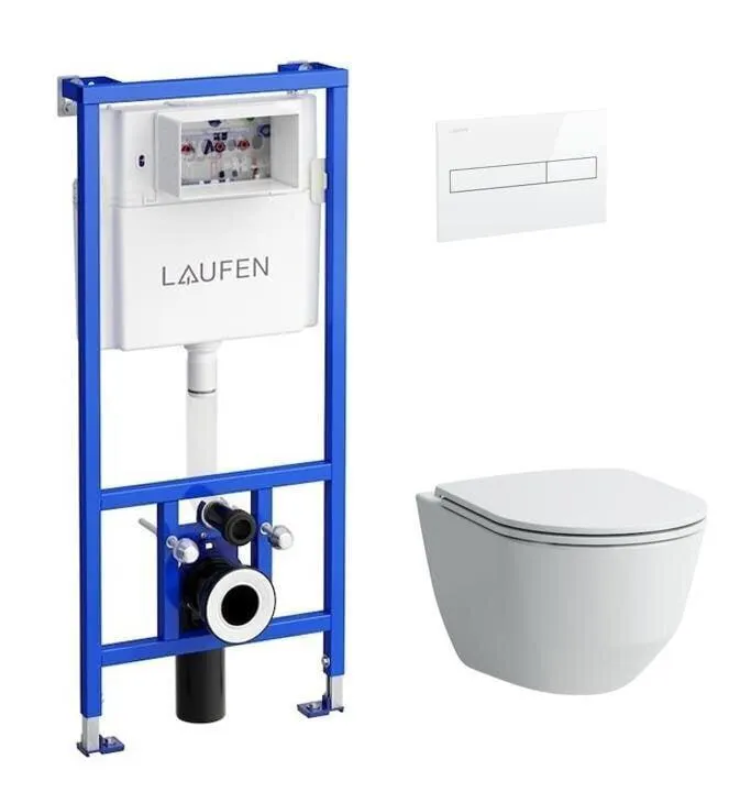 WC-setti Laufen Pro New LIS CW1 + hidastettu kansi + valkoinen tyhjennyspainike