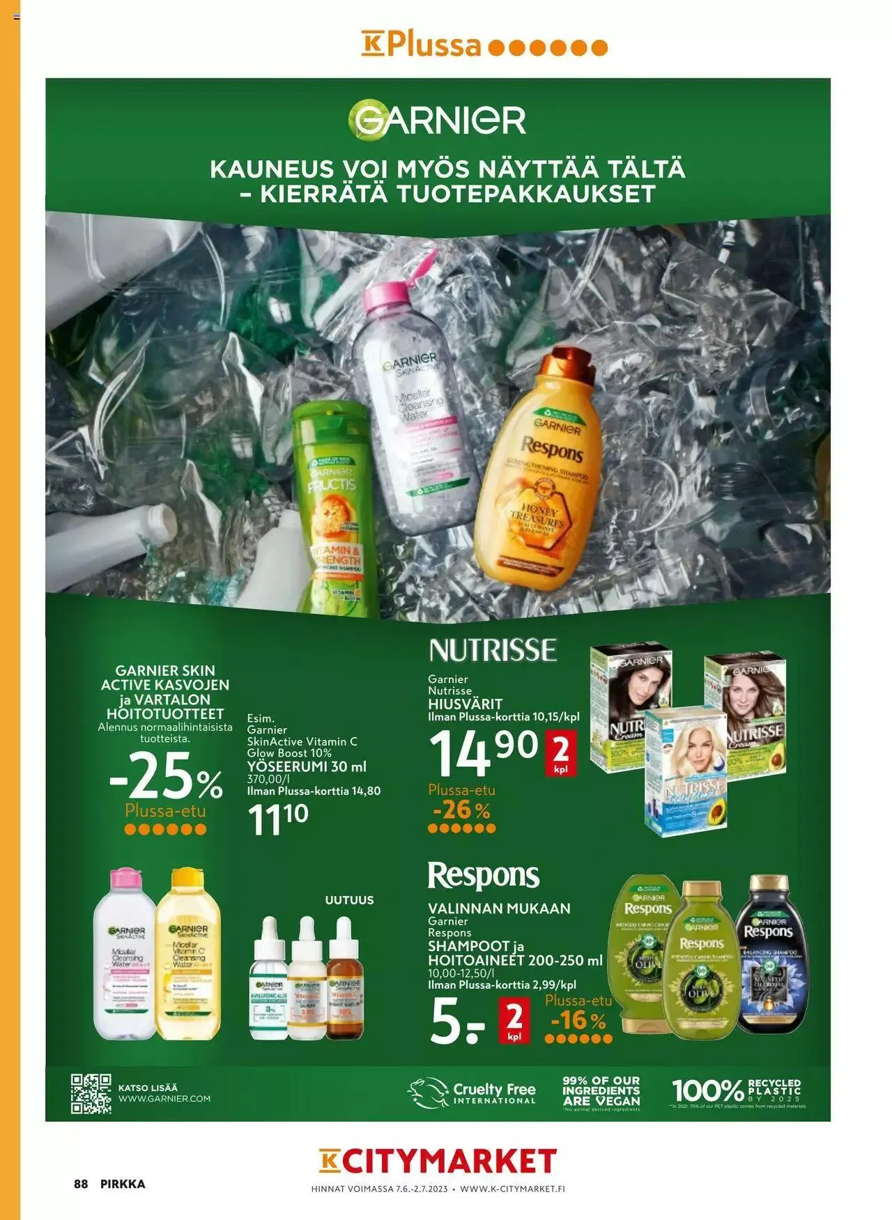 K-Market tarjoukset Pirkka 6–8/2023 voimassa alkaen 7. kesäkuuta - 29. elokuuta 2023 - Tarjouslehti sivu 88