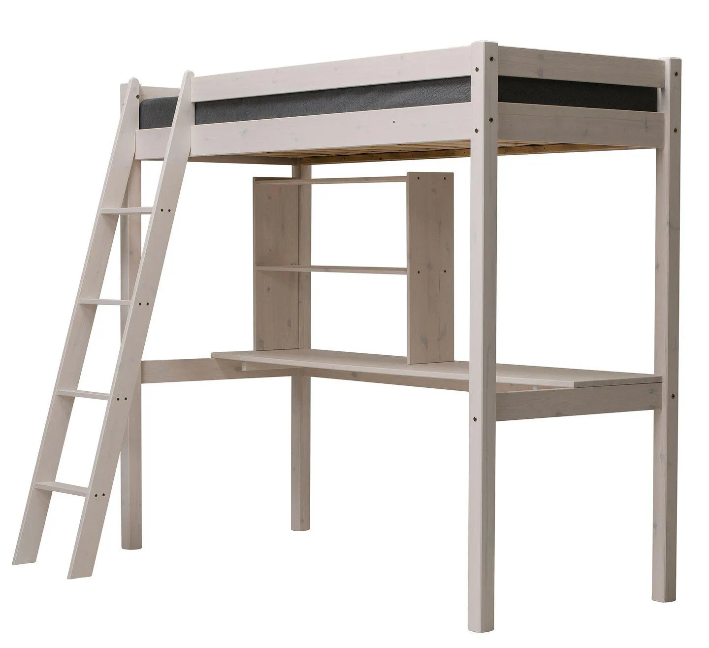 parvisänky 80x200 valkoinen + työtaso + hylly