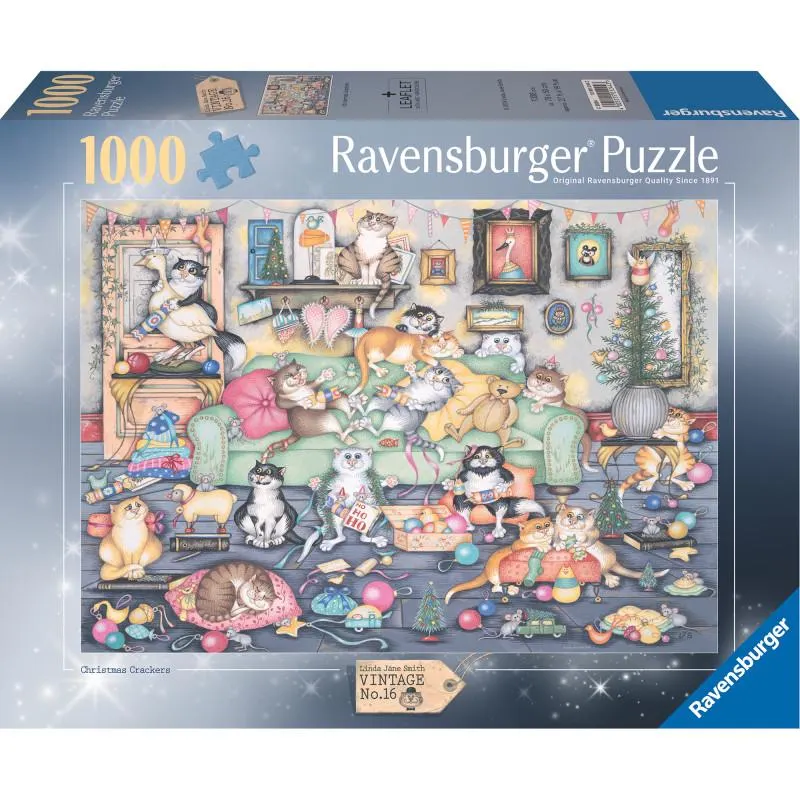 palapeli Crazy Cats Christmas Crackers1000palaa