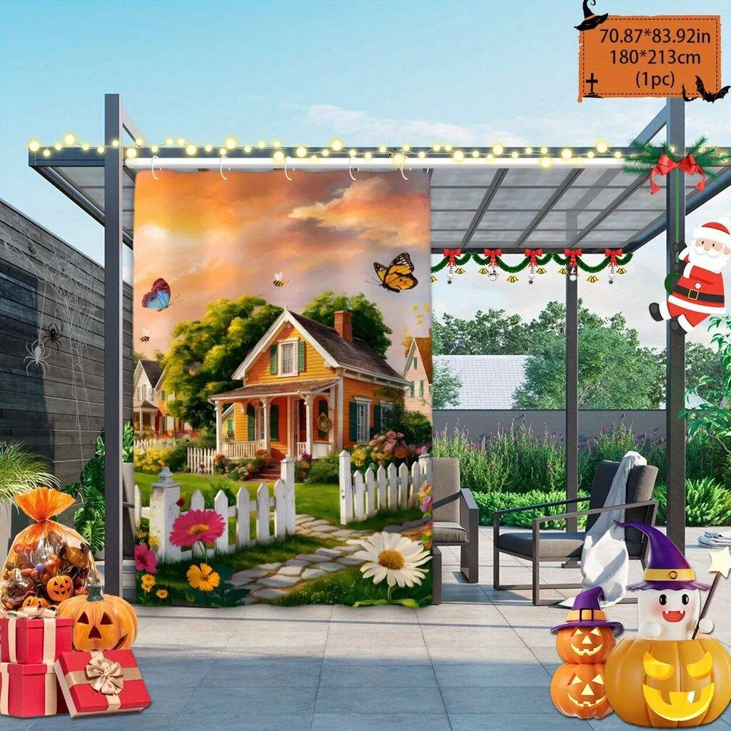 Ulkosuoja koukulla perhoskoristeellinen кangas Pickify, 1PC-180X213cm/71*84in