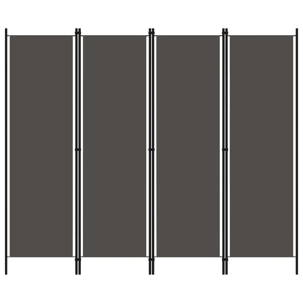 vidaXL 4-paneelinen tilanjakaja antrasiitti 200x180 cm