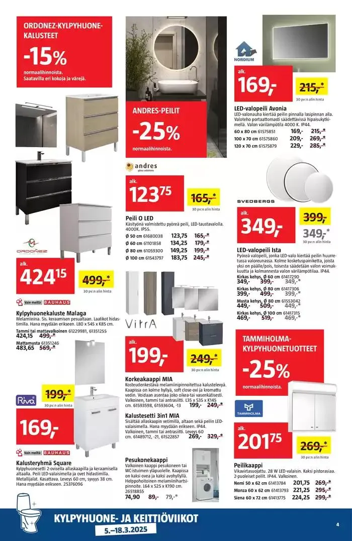 Bauhaus tarjoukset voimassa alkaen 6. maaliskuuta - 18. maaliskuuta 2025 - Tarjouslehti sivu 4