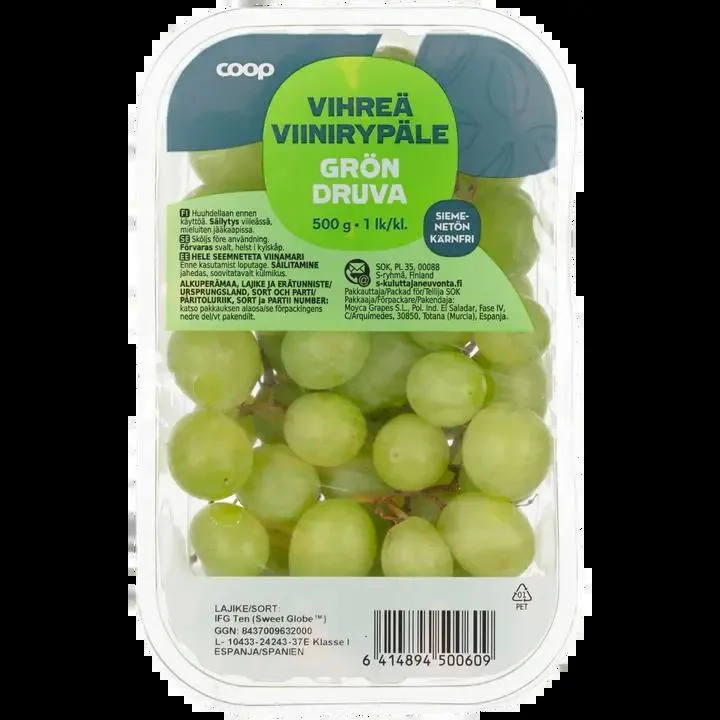 Coop vihreä siemenetön viinirypäle 500 g
