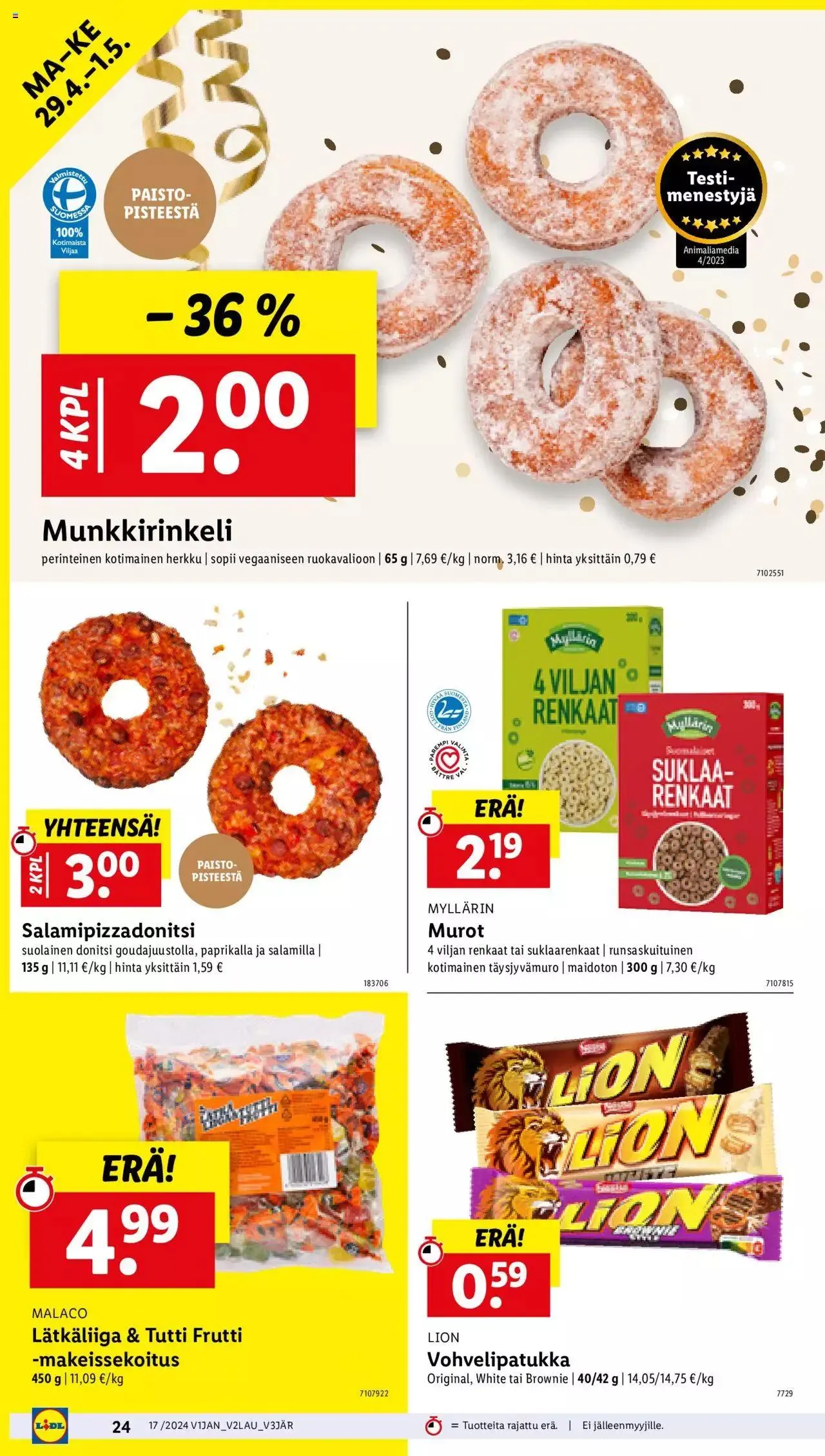 Lidl tarjoukset voimassa alkaen 25. huhtikuuta - 1. toukokuuta 2024 - Tarjouslehti sivu 28
