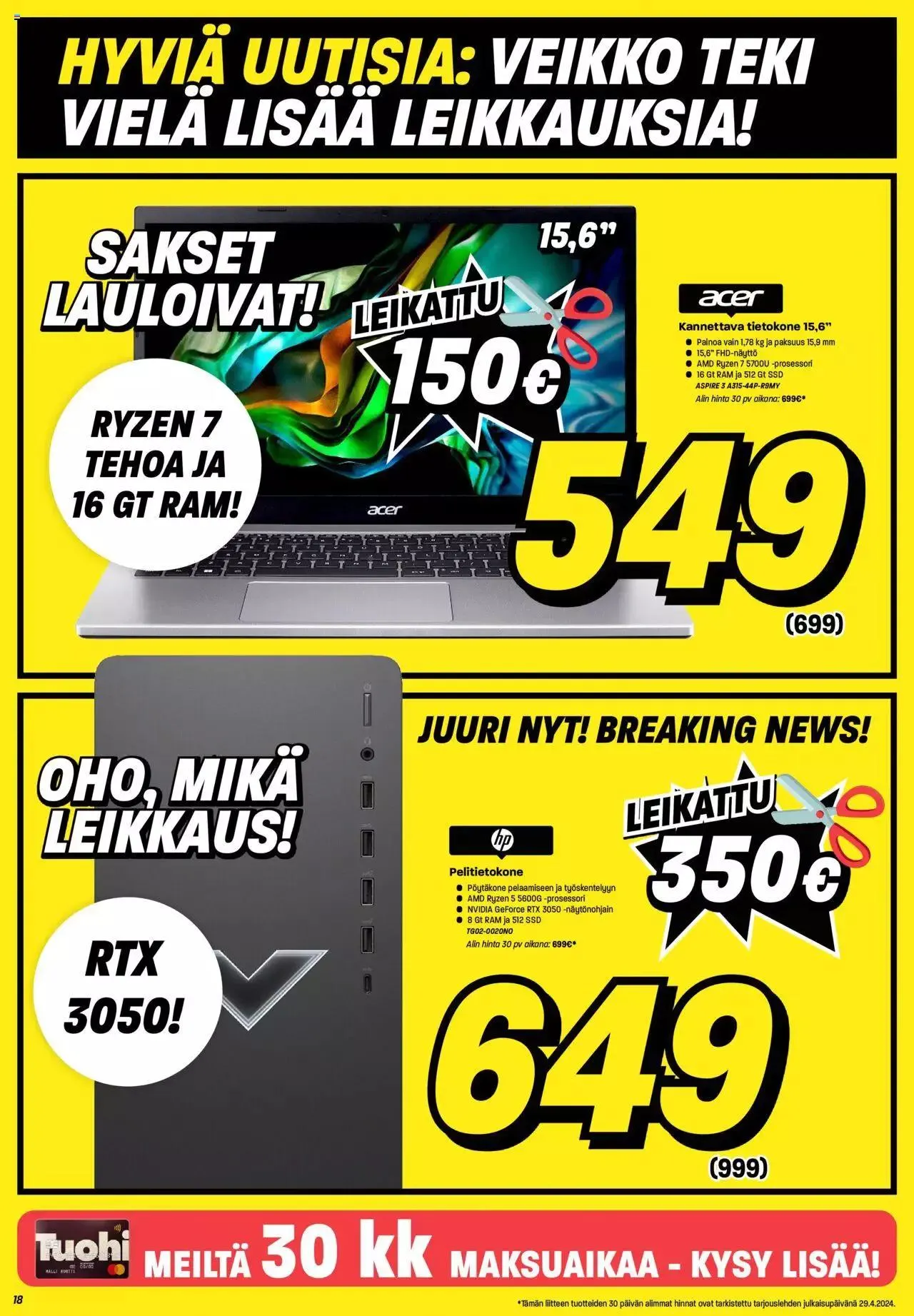 Veikon Kone tarjoukset voimassa alkaen 29. huhtikuuta - 5. toukokuuta 2024 - Tarjouslehti sivu 18