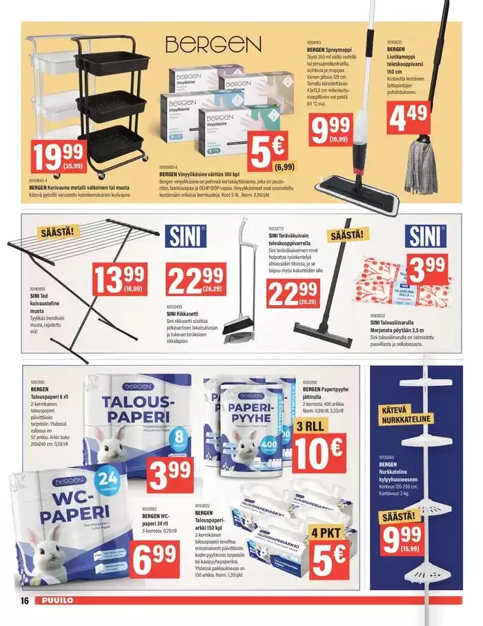 Puuilo tarjoukset voimassa alkaen 5. maaliskuuta - 16. maaliskuuta 2025 - Tarjouslehti sivu 16