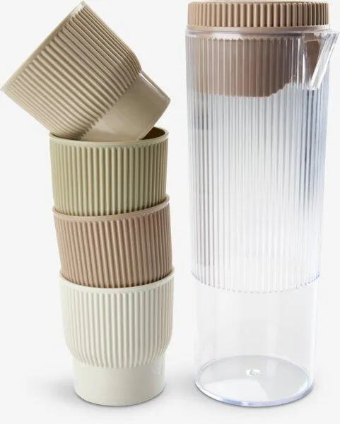 Sticlă TJIM 1,1 litri cu 4 pahare