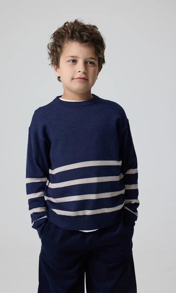 Raidallinen neule 100% merinovillaa