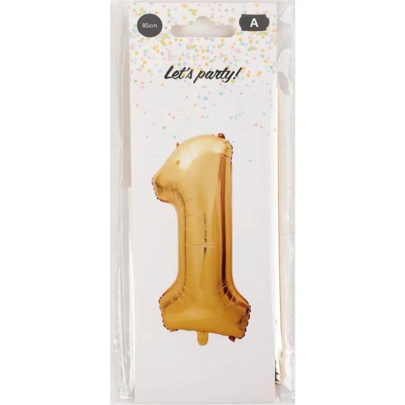 Foliopallo Let’s Party 85 cm numero kulta