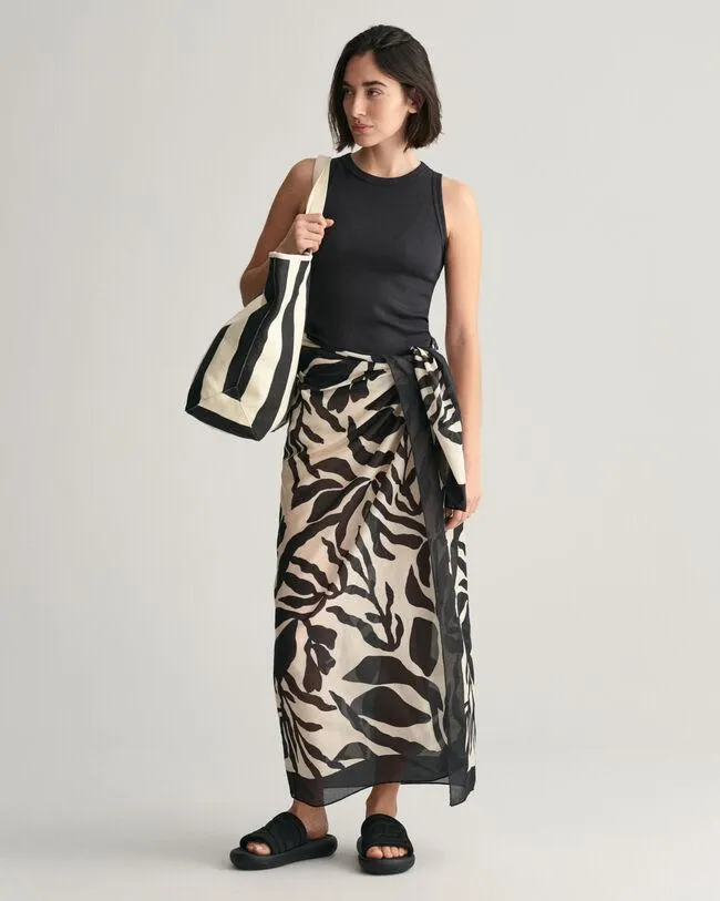 Palm Print ‑puuvilla‑silkkisaronki