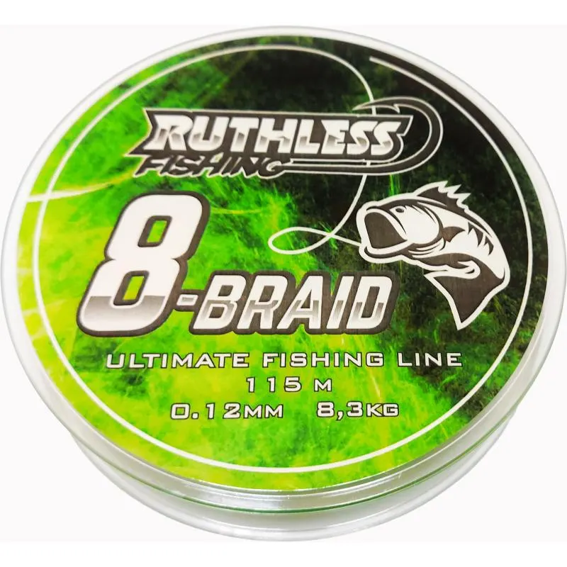 Kuitusiima Ruthless Fishing 8-Braid, 115 m, kirkkaan vihreä