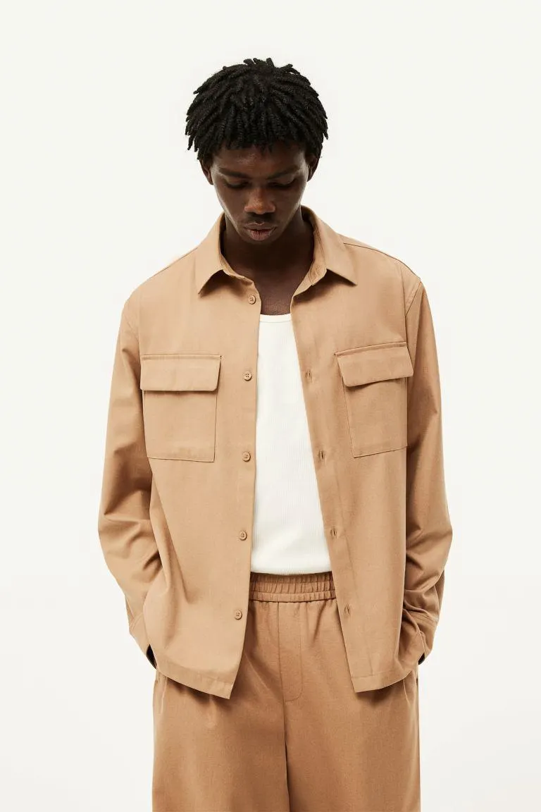 Regular Fit Twill Overshirt