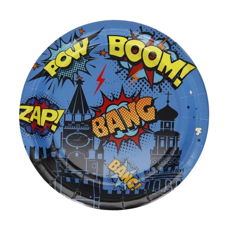 Kartonkilautanen Let's Party 8 kpl 18 cm Supersankari