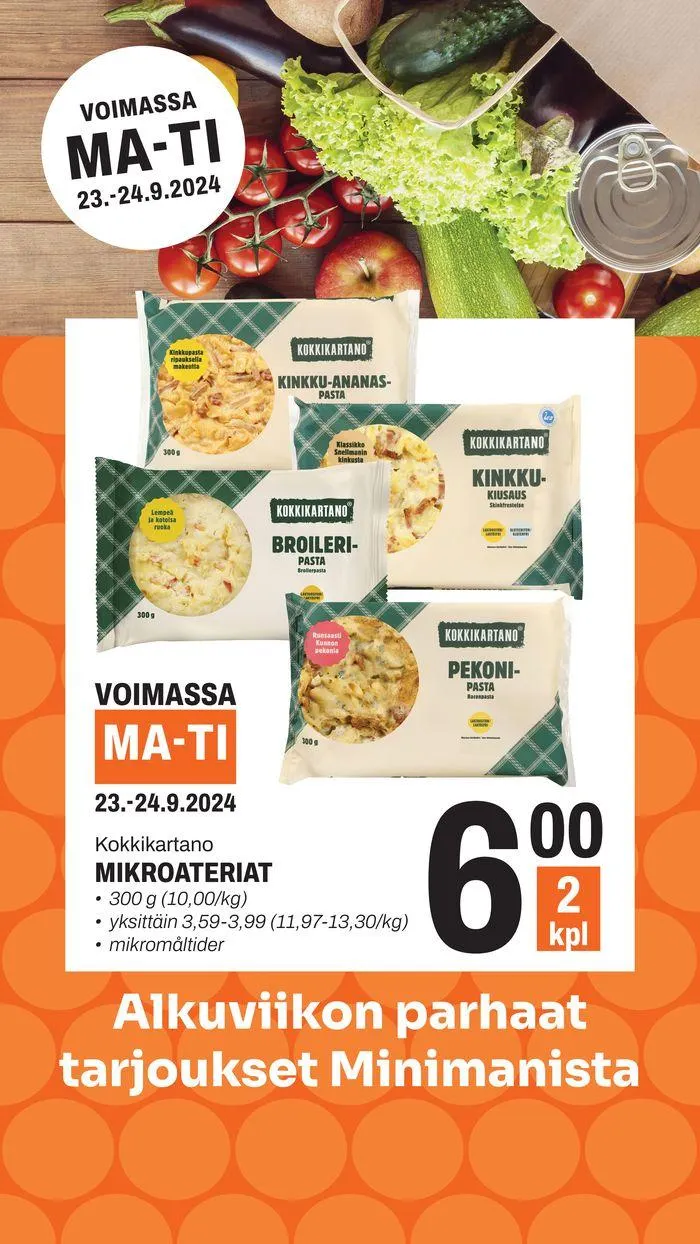 Minimani Yhtiöt Oy voimassa alkaen 23. syyskuuta - 7. lokakuuta 2024 - Tarjouslehti sivu 1