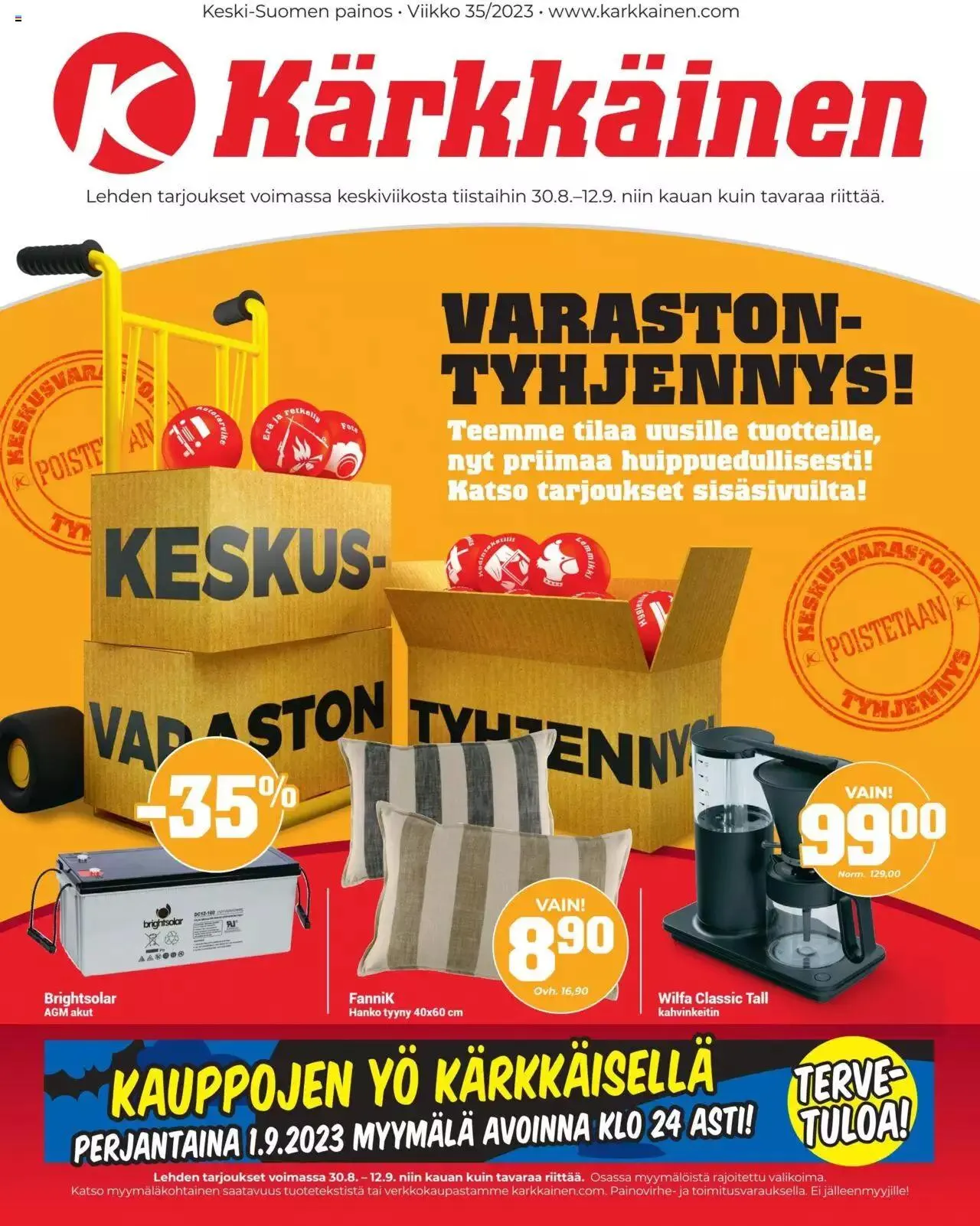 Kärkkäinen tarjoukset - Keski-Pohjanmaan painos voimassa alkaen 30. elokuuta - 12. syyskuuta 2023 - Tarjouslehti sivu 1