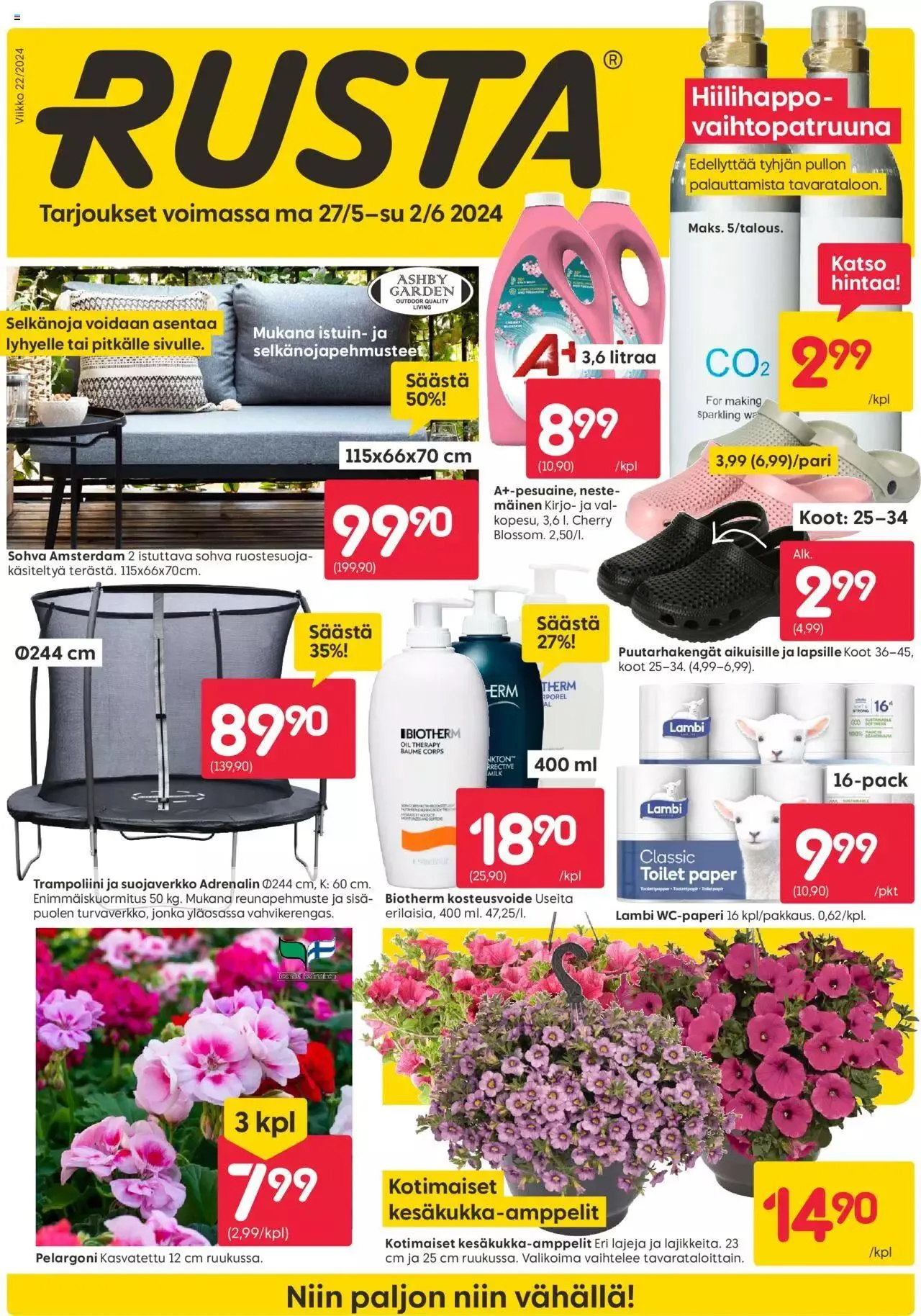 Rusta tarjoukset voimassa alkaen 27. toukokuuta - 2. kesäkuuta 2024 - Tarjouslehti sivu 1